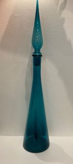 Italian Empoli Art Glass Genie Bottle Decanter