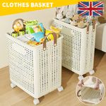 Large Capacity Foldable Laundry Basket with Wheels Laundry Room Laundry Basket