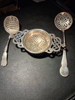 Set Of 3 Silver Plated Vintage Tea Strainers