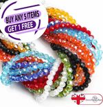 FACETED ROUND CRYSTAL GLASS BEADS 4mm 6mm 8mm COLOUR CHOICE