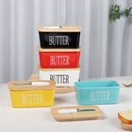 Ceramic Butter Container with Lid &Cutter Rectangle Butter Container for Kitchen
