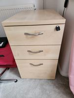 3-Drawer File Cabinet with Lock, Wood Rolling Filing Cabinets for Home Office, M