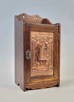 Antique Art Nouveau / Arts and Crafts Wooden Smokers Cabinet and Pipe Rack