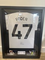 Phil Foden Signed And Framed Man City Shirt With COA Premier League