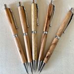 5 * Fancy Slimline Pencil Kits Woodturning - Chrome, Gold or Gun Metal