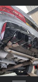 2 GLOSS BLACK CARBON FIBRE AKRAPOVIC EXHAUST TIPS 4” UNIVERSAL STAINLESS STEEL