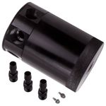 Aluminum   3 Port Baffled Oil Catch Can Tank 2 Inlets 1 Outlet  Air-oil Separat