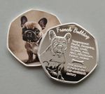 FRENCH BULLDOG Silver Plated Commemorative Coin, Britain's Favourite Dogs Series
