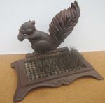Vintage Cast Iron SQUIRREL Front Door Garden Boot Brush (needs a new brush)