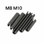 M8 M10 8/10mm SLOTTED SPRING TENSION PINS SELLOCK ROLL PINS DIN 1481 STEEL BLACK