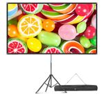 80" PVC Projector Screen with Stand Carry Bag Set 16:9 4K HD Home Cinema Theater