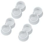 4Pcs Double 1" Chair Table Leg Caps 50s 60s Diner 1” Inner Diameter, Grey