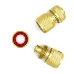 2 pcs Brass Hose Connector Hose End Quick Connect Fitting 1/2" for Gardening