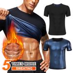 Sauna Shirt for Men Sweat Suit Short Sleeve Compression Gym Weight Loss T-Shirt 