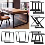 2pcs Industrial Steel Table Legs Stand Feet Trapezium X/A Sandglass Shape Frame