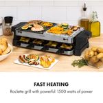 KLARSTEIN Sirloin 1500W 8 Person Raclette Grill Black