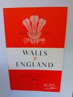 Wales v England Rugby union 15.1.1955  international rare vintage programme