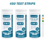 450Pcs HOT TUB TEST STRIPS 3 in 1 POOL & SPA CHLORINE DIP TEST STRIPS