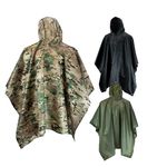 Mil-Com Poncho Army Rain Coat Waterproof Ripstop Hooded Shelter