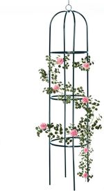 Ram® Large 2M Green Metal Garden Obelisk Heavy Duty Strong Tubular Plant Cage