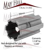 56mm Long PTO Sleeve Increaser 1.1/8" to 1.3/8" for Ferguson TE20 TEA TED TEF