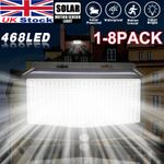 Solar PIR Motion Sensor Wall Lights LED Garden Security Lamp Outdoor Waterproof