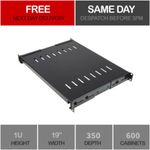 1U Adjustable 350 - 540 Deep Vented for 19 inch Rack Cabinet Fixed Black