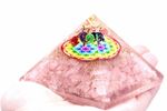 Pyramid Orgonite Quartz Rose 70mm - Fleur de Vie - Amour & Protection