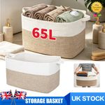 1/2PCS 65L Cotton Rope Basket Large Laundry Woven Toy Storage Heavy Duty UK