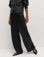 Marks & Spencer Womens Wide leg Trousers in Black - M&S
