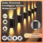 Solar Wall Lights Up & Down Waterproof Outdoor Garden Fence Lamp Yard Decor
