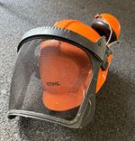 STIHL Orange Forestry Safety Helmet Hard Hat with Mesh Visor & Ear Defenders