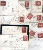 QV PENNY RED PLATE NUMBERS ON COVER Mixed Condition, Pick where you like.