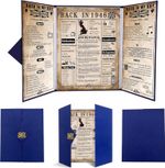1946 80Th Birthday Gifts for Men, Blue Tri-Fold Card Poster | 80Th Birthday Deco