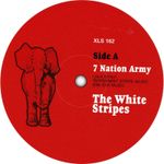 White Stripes, Repro record label sticker. 7 Nation Army. Jack White.