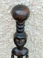 Vintage African Carved Decorative Hardwood Tribal Staff Figure 102cm