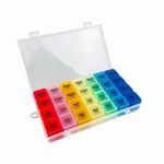 28 Grid Weekly Pill Organizer 4 Times A Day with 7 Daily Large Pill Box Cases