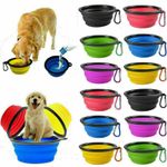 2 Pack Pet Bowls Food Water Feeding Silicone Portable Travel Collapsible Dog Cat