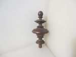 Victorian Turned Wooden Finial Top Curtain Pole End Antique Old Wood Mount