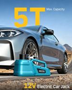 SEESII 5 Ton 12V Hydraulic Electric Car Jack,15.5-45 cm Lift,Remote & LED Light