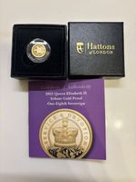 2022 Queen Elizabeth II Tribute Gold 1/8 Sovereign 22ct Hattons Box & COA