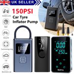 Cordless Digital Car Tyre Inflator Pump Portable 150PSI Air Compressor LED Light