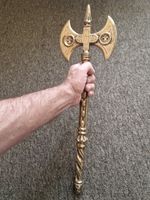 vintage solid brass double sided battle axe - 1.960kg