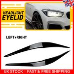 Pair For Bmw F20 F21 1 Series Gloss Black Headlight Eyebrows M140I M135I 2015-19