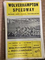 Wolverhampton Speedway Programme 15th September 1961 Vs Middlesbrough