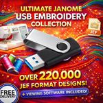 The Ultimate Janome Embroidery USB Design Collection + Viewer JEF 220,000!