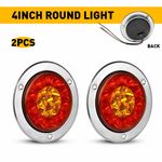 16LED Round Rear Tail Stop Light Indicator Lights Trailer Caravan Van Truck UK