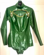 Libidex Danger Green Latex buckle Bodysuit Leotard