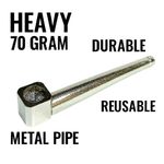 Heavy Metal Smoking Pipe 70g | Solid Silver Pipe | Reusable Herb Pipe