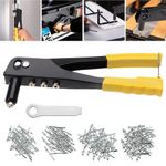 Heavy Duty Hand Pop Rivet Gun Tool Kit + 400PCS Assorted Rivets + 4 Nozzle Head
